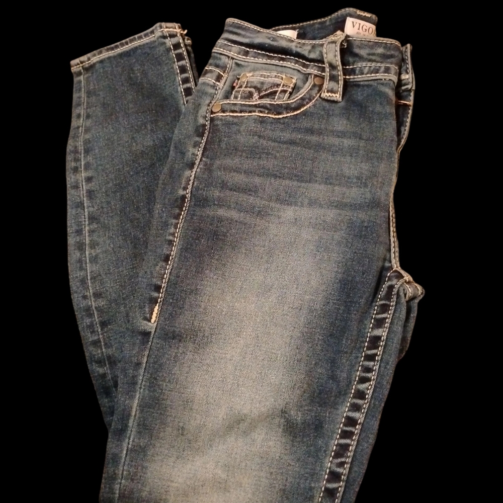 Vigoss Blue Skinny Jeans with Vintage Fading